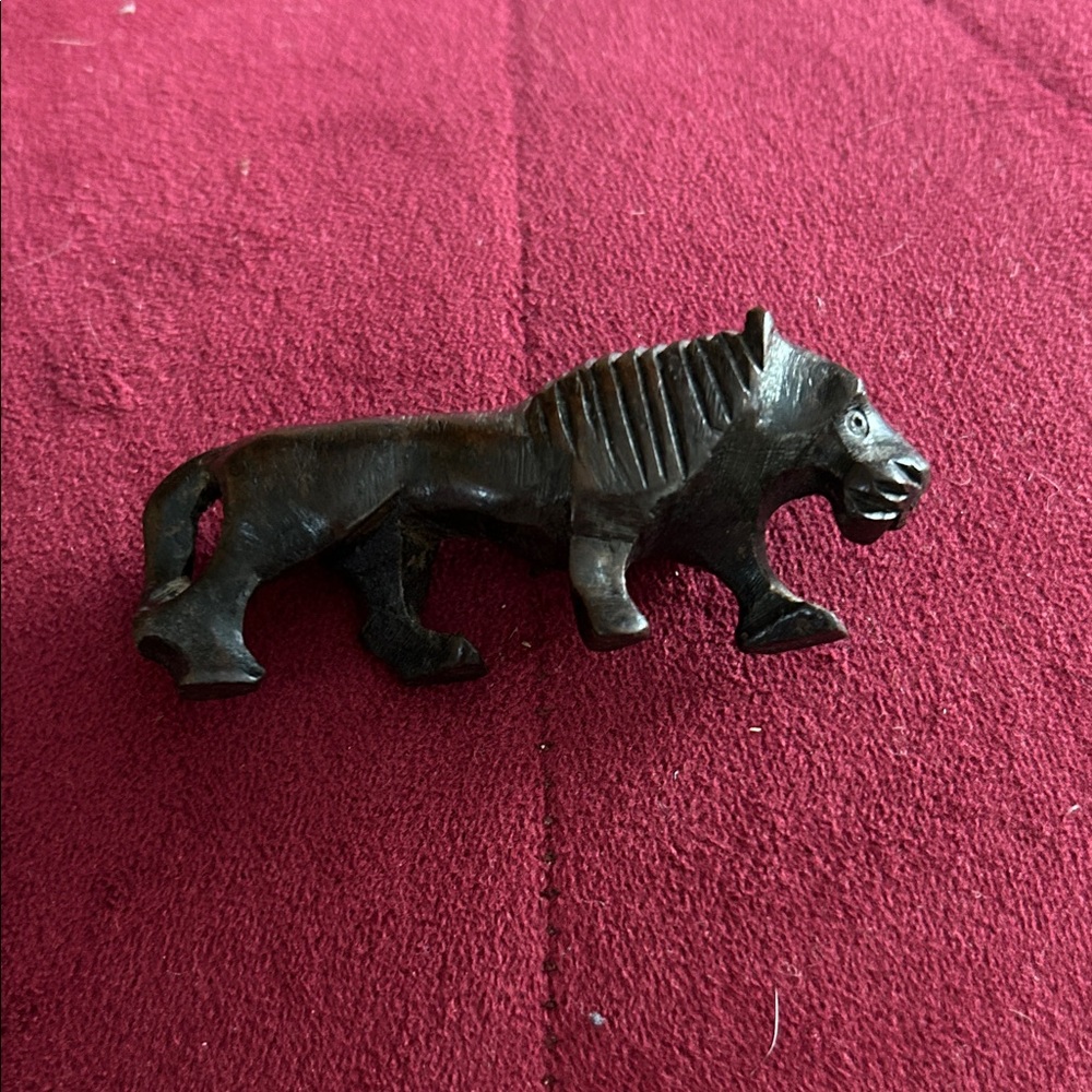 🌼2 for $35🌼Hand-Carved Wooden Lion Figurine